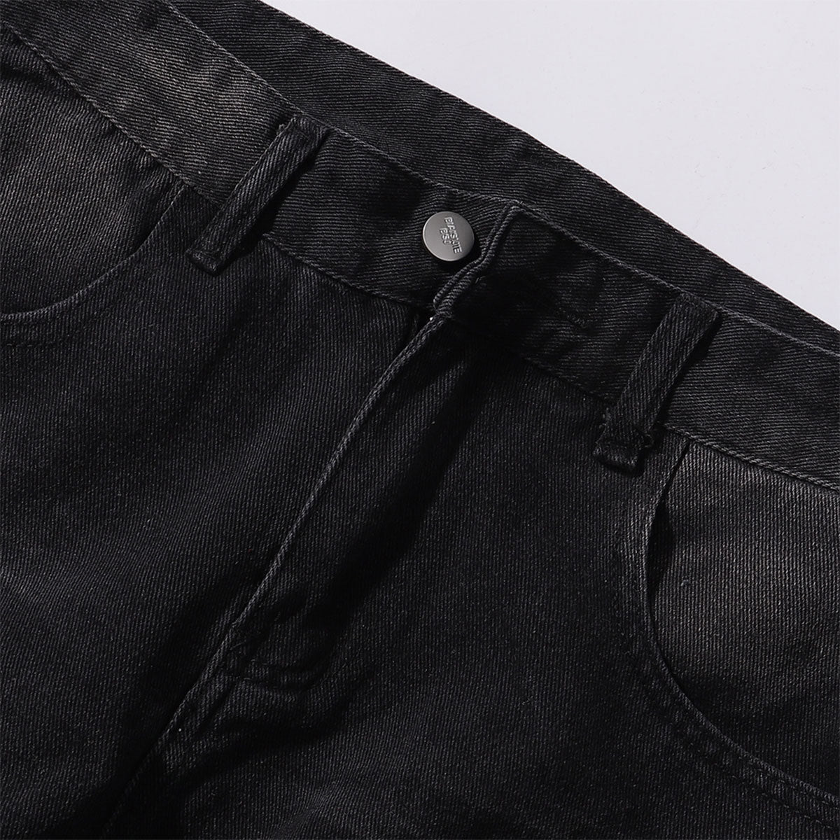 Black Washed Wide Leg Denim Jeans