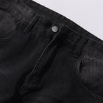 Black Washed Wide Leg Denim Jeans