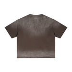 Boxy Raw Edge Washed Loose Short Sleeve Tee