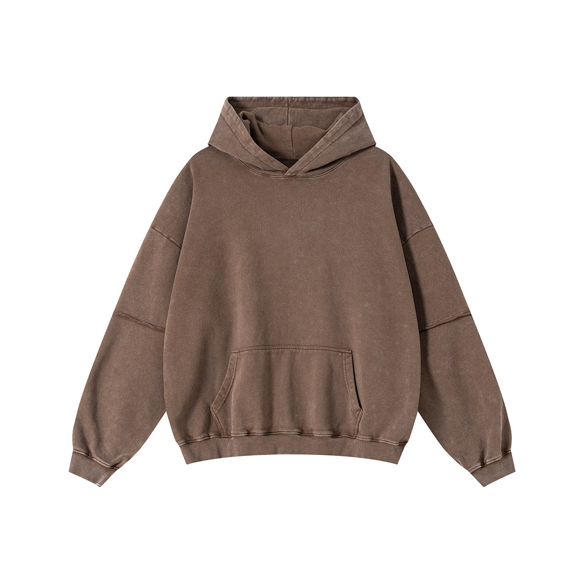 Two-Layer Sleeve Acid Washed Cotton Hoodie