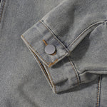 Contrast Stripe Washed Denim Baggy Jacket