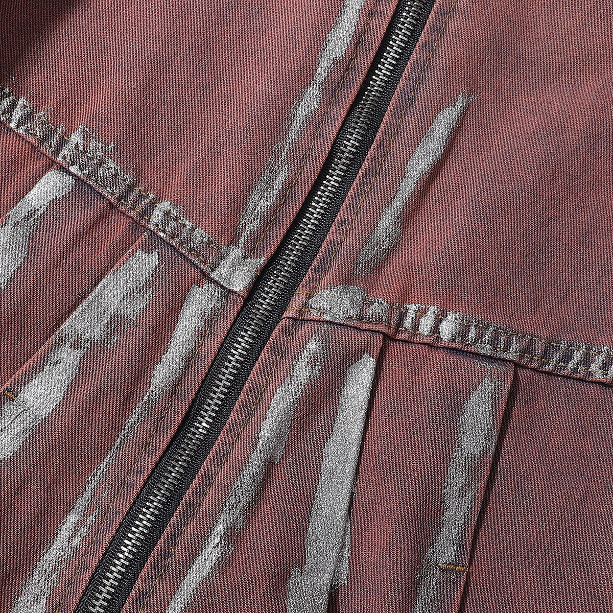 Wax Coated Denim Motorcycle Jacket