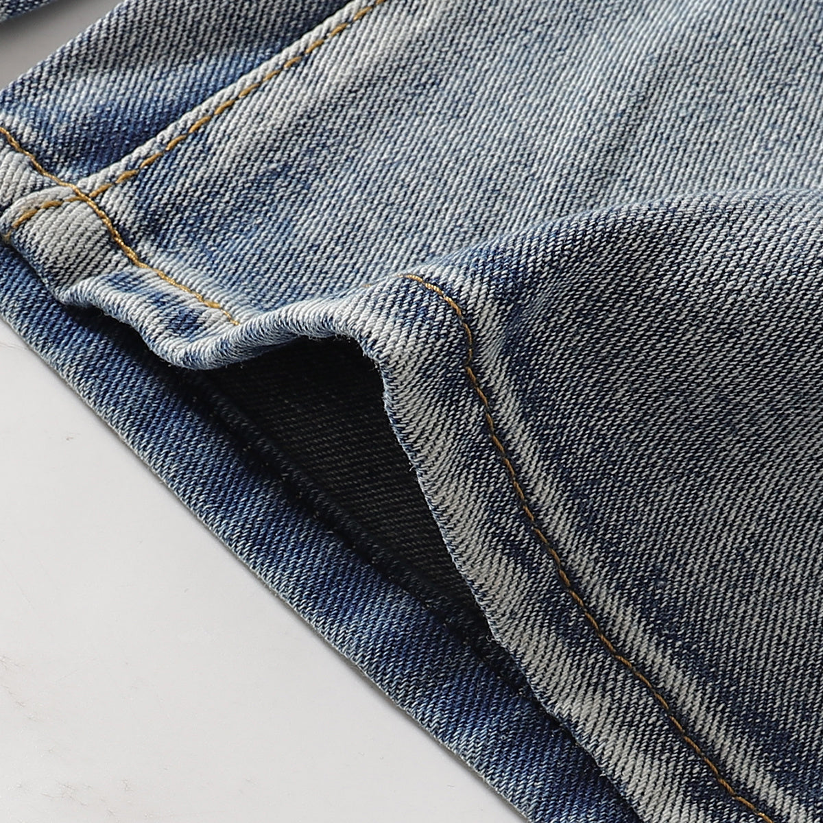 Adjustable Side Strap Distressed High Waist Shorts