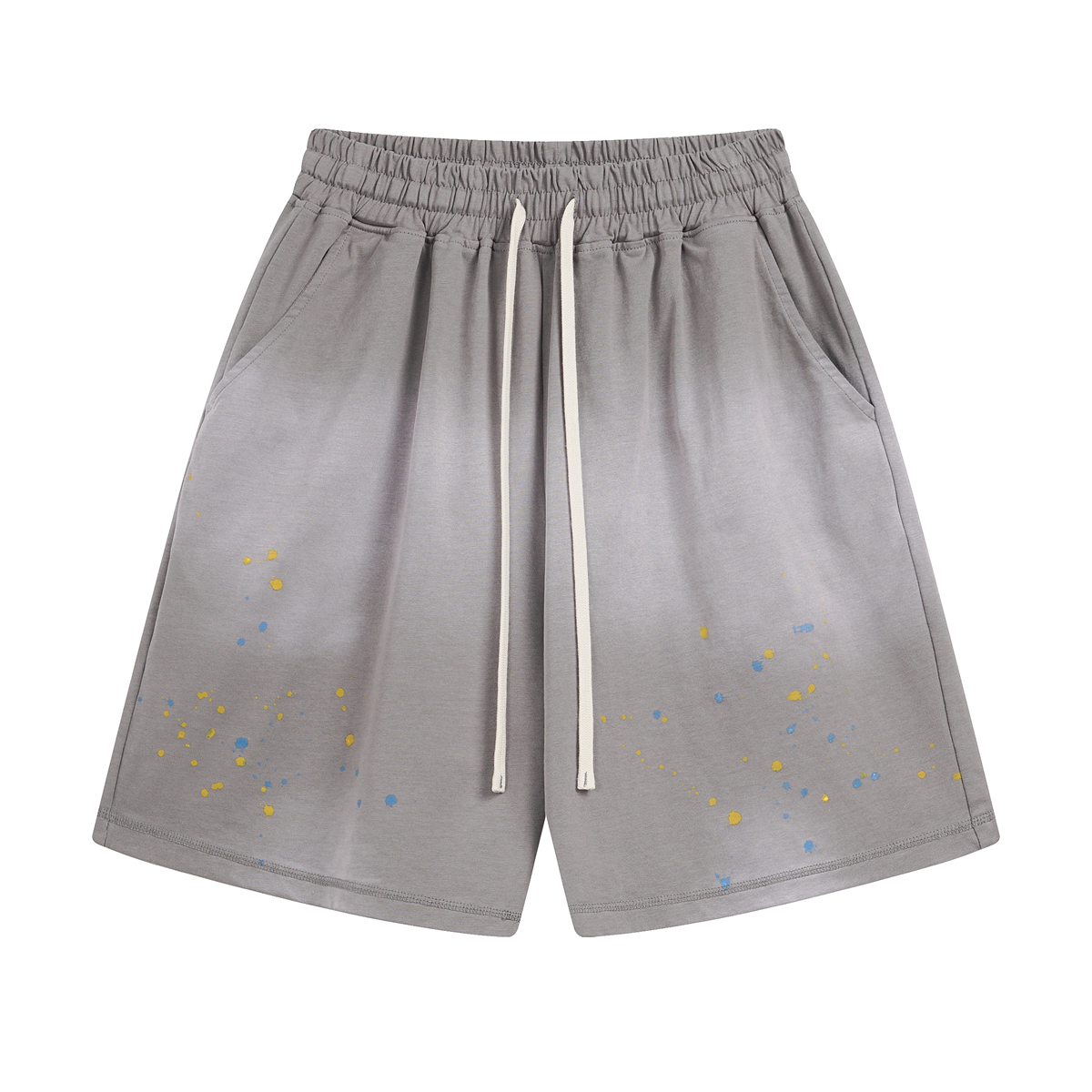 Paint-Splatter Cotton Sweat Shorts