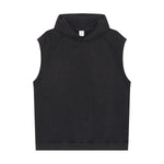 Raw Edge Sleeveless Muscle Hoodie