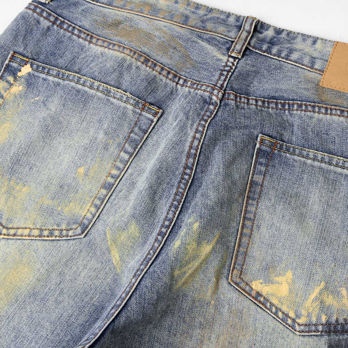 Distressed Brushstroke Fade Loose Baggy Jeans
