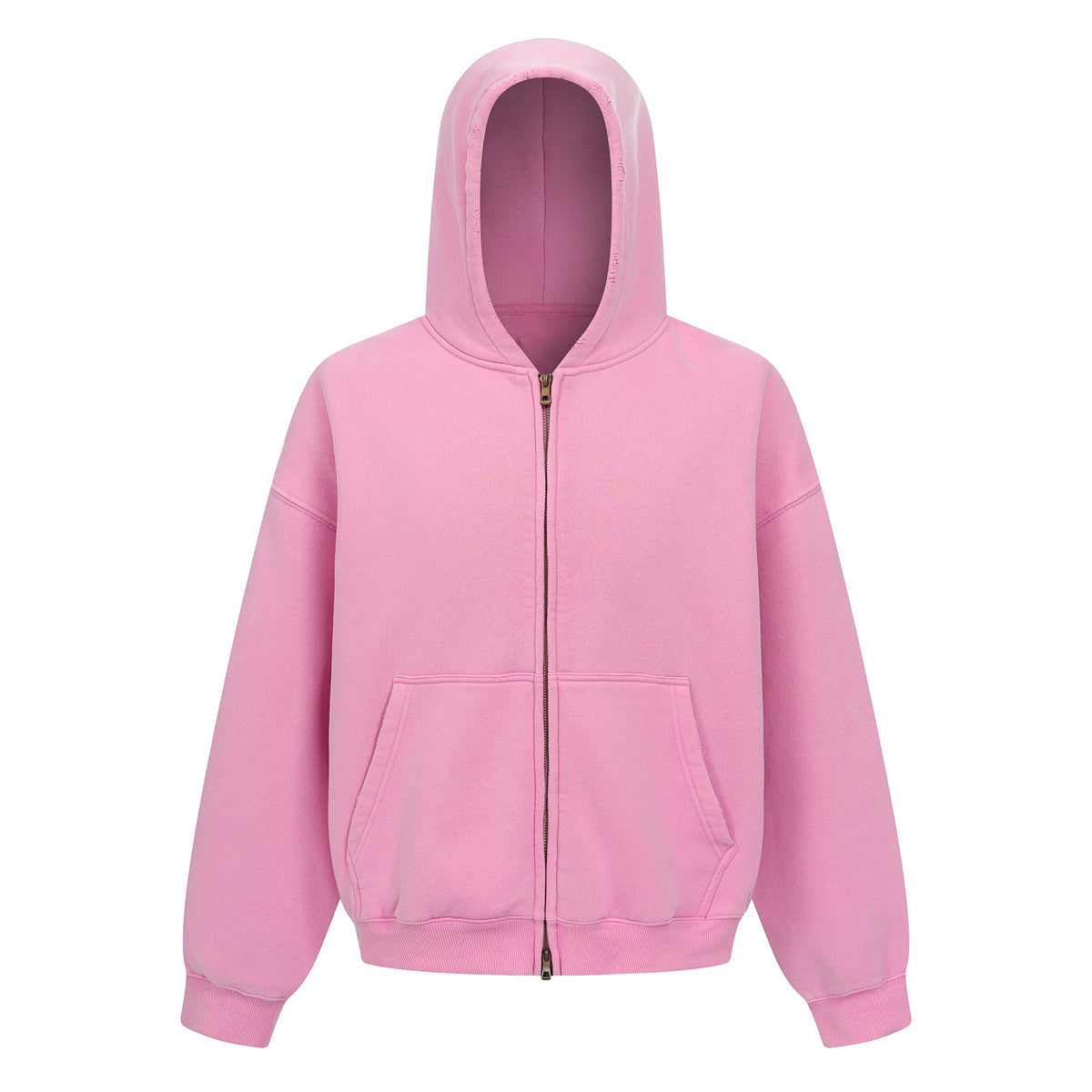 Vintage Oversized Full Zip Kangaroo Pocket Hoodie