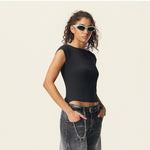 Solid Slim Fit Cropped Hot Girl Tee
