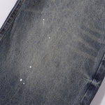 Wide Leg Distressed Paint Splatter Denim Jeans