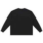Solid Color Mock Layered Sleeves Sweatshirt