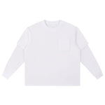 Solid Color Mock Layered Sleeves Sweatshirt