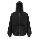 Oversized Vintage Washed Zip Up French Terry Hoodie