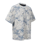 Burnout Plum Dye Artistic Color-Block Tee