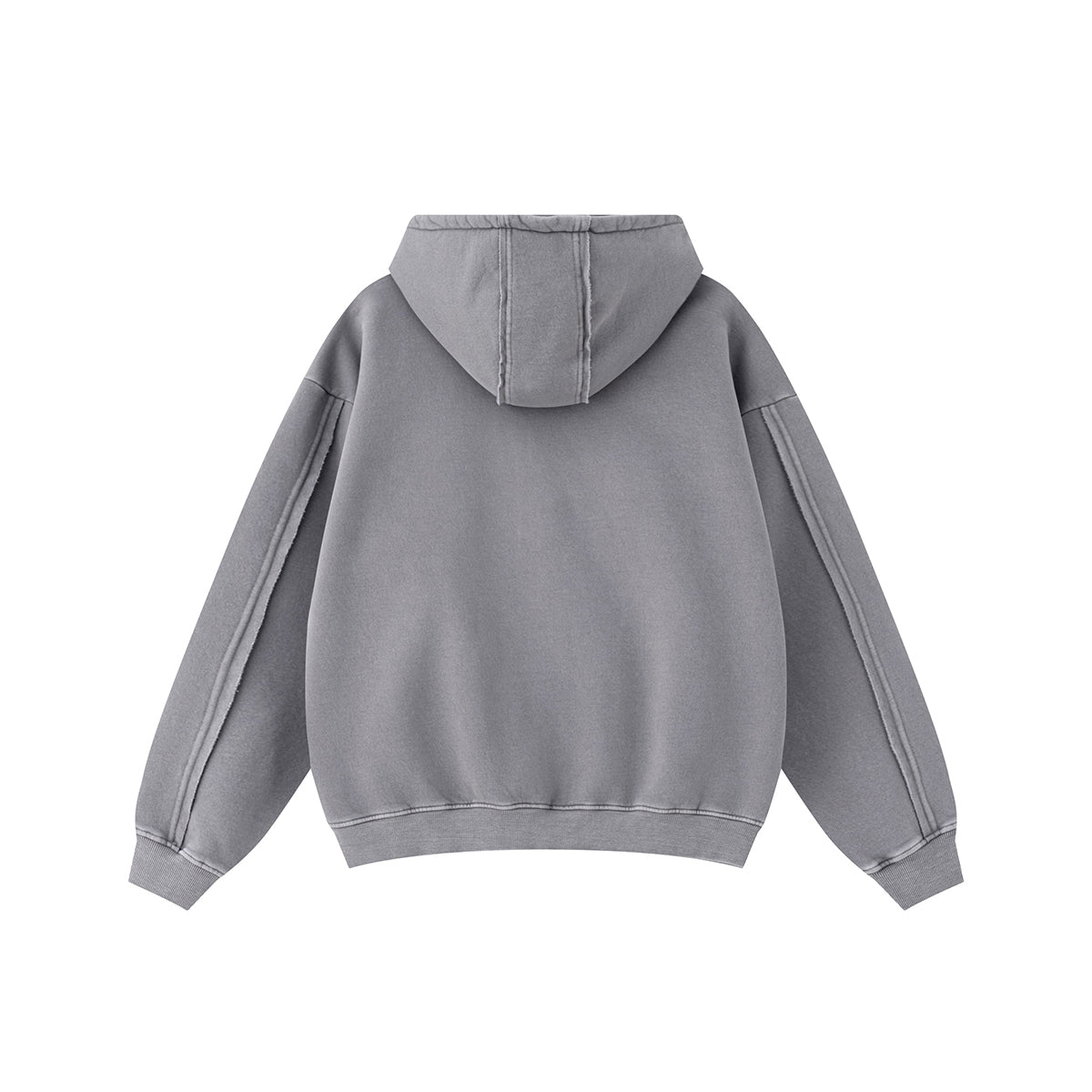Double Slider Fleece Kangaroo Pocket Hoodie