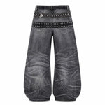 Butterfly Stud Barrel Leg Denim Jeans