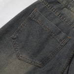 Knee Patch Design Vintage Washed Denim Shorts