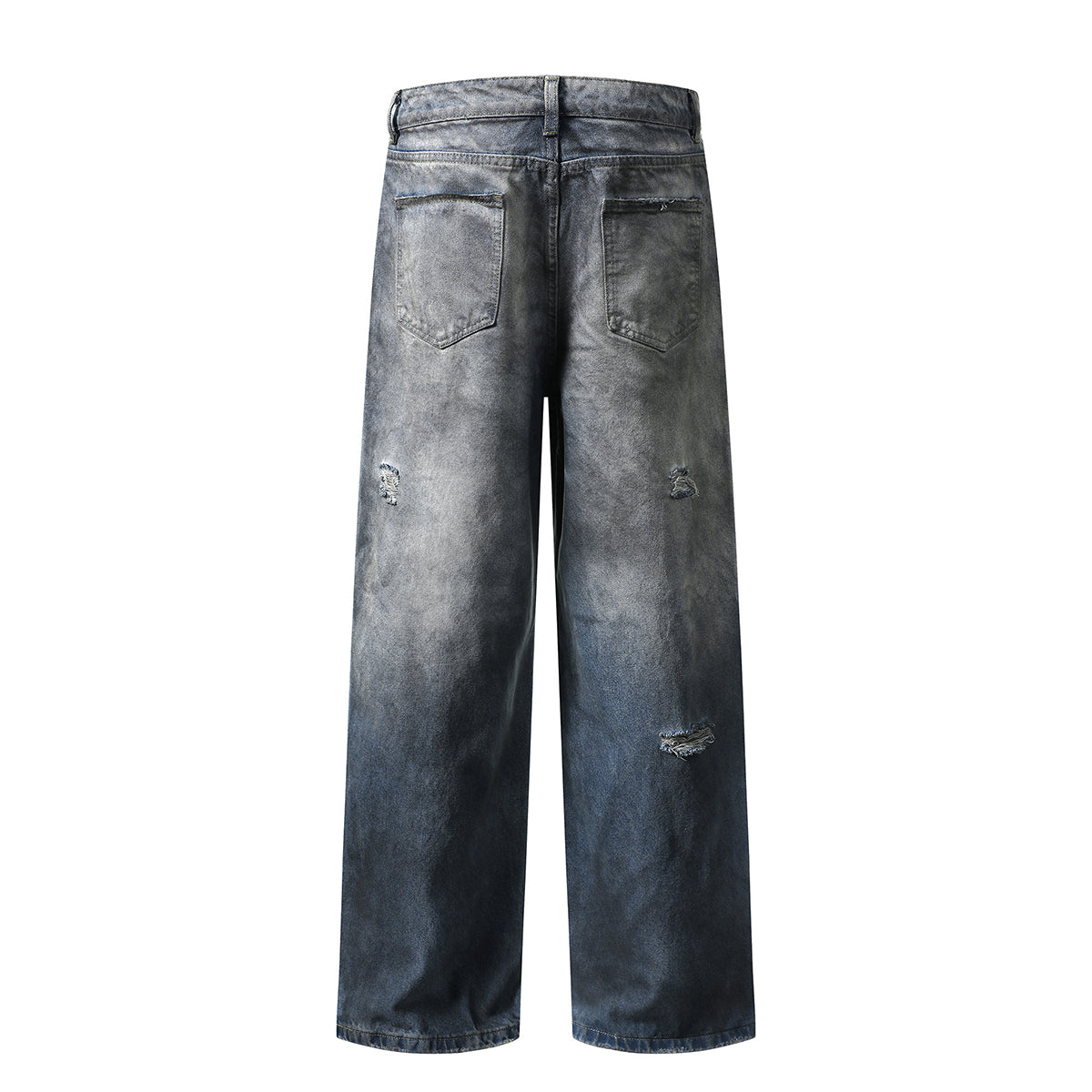 Vintage Faded Ripped Denim Pants