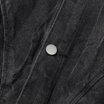 Streetwear Black Washed Denim Jacket