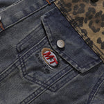 Leopard Patchwork Denim Trucker Jacket