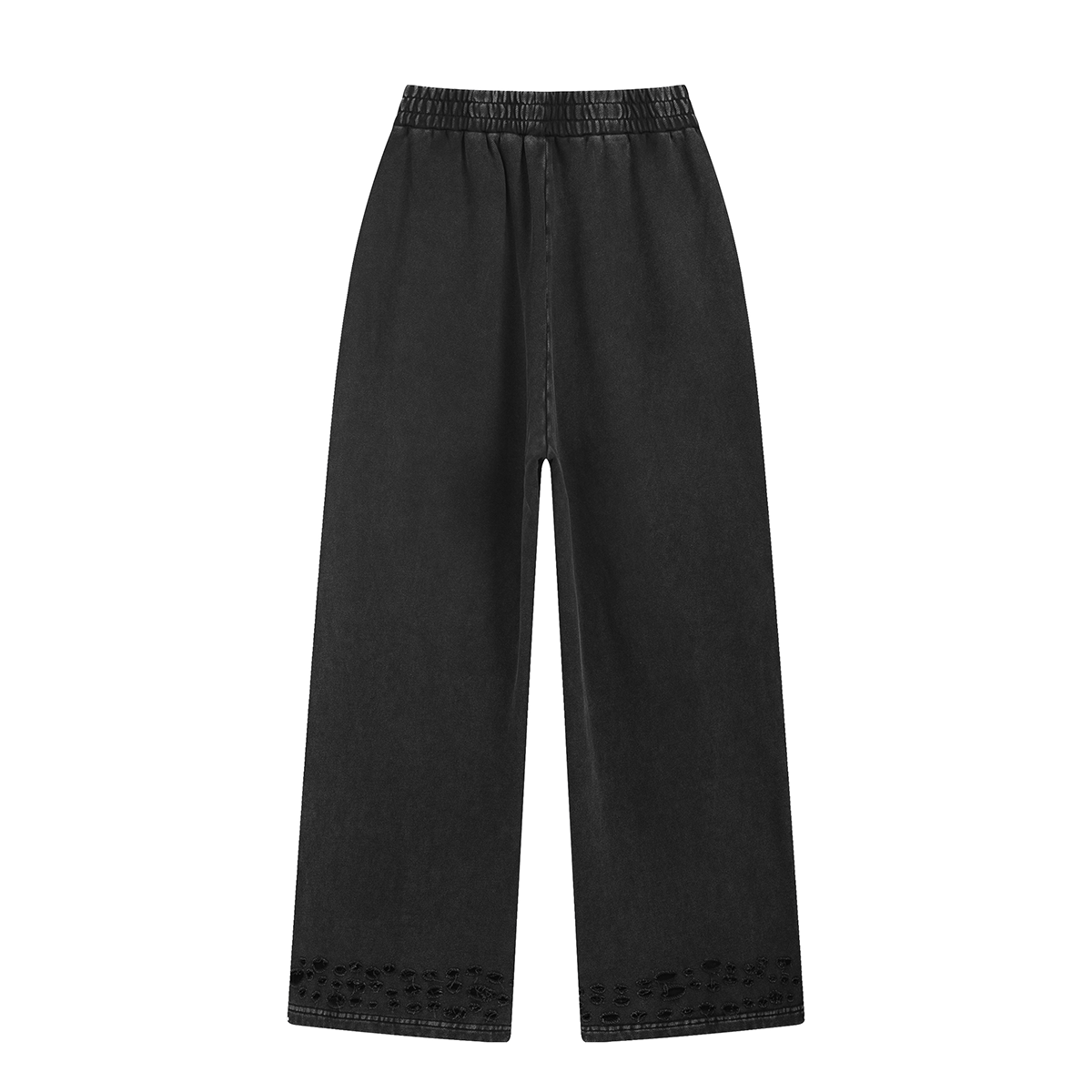 Ripped Hem Loose Fit Cotton Sweatpants