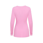 Asymmetric Neck Long Sleeve Ribbed Top