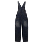 Embroidery Patchwork Denim Cargo Overalls