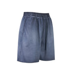 Reverse-Dyed Distressed Raw Edge Shorts