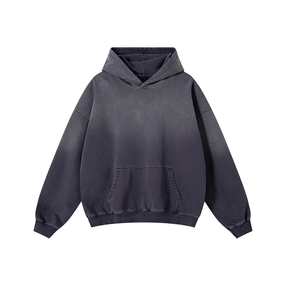 Relaxed Overdyed Ombre Faded Cotton Hoodie