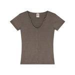 Fitted Rib-Knit V Neck T-Shirt 275gsm