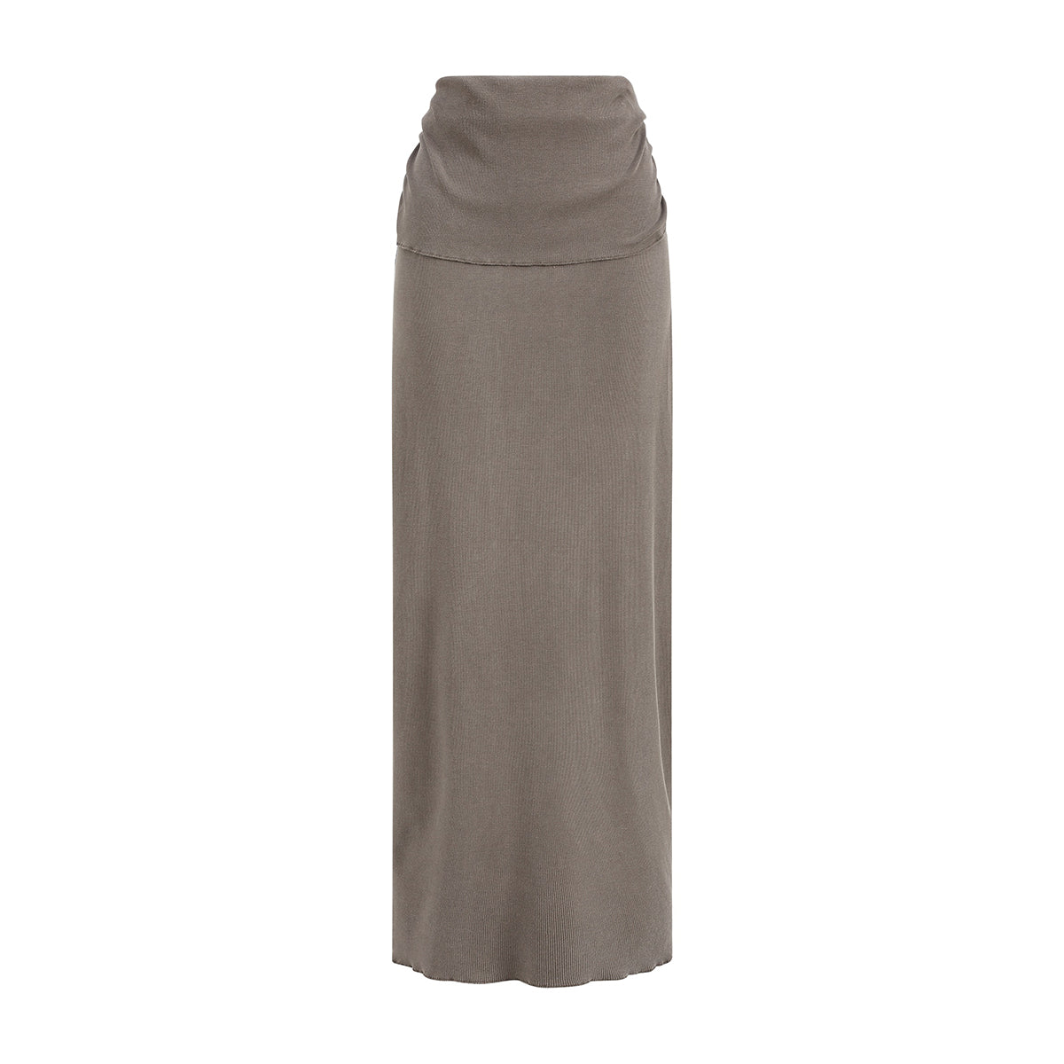 High Waist Ruched Knit Maxi Skirt
