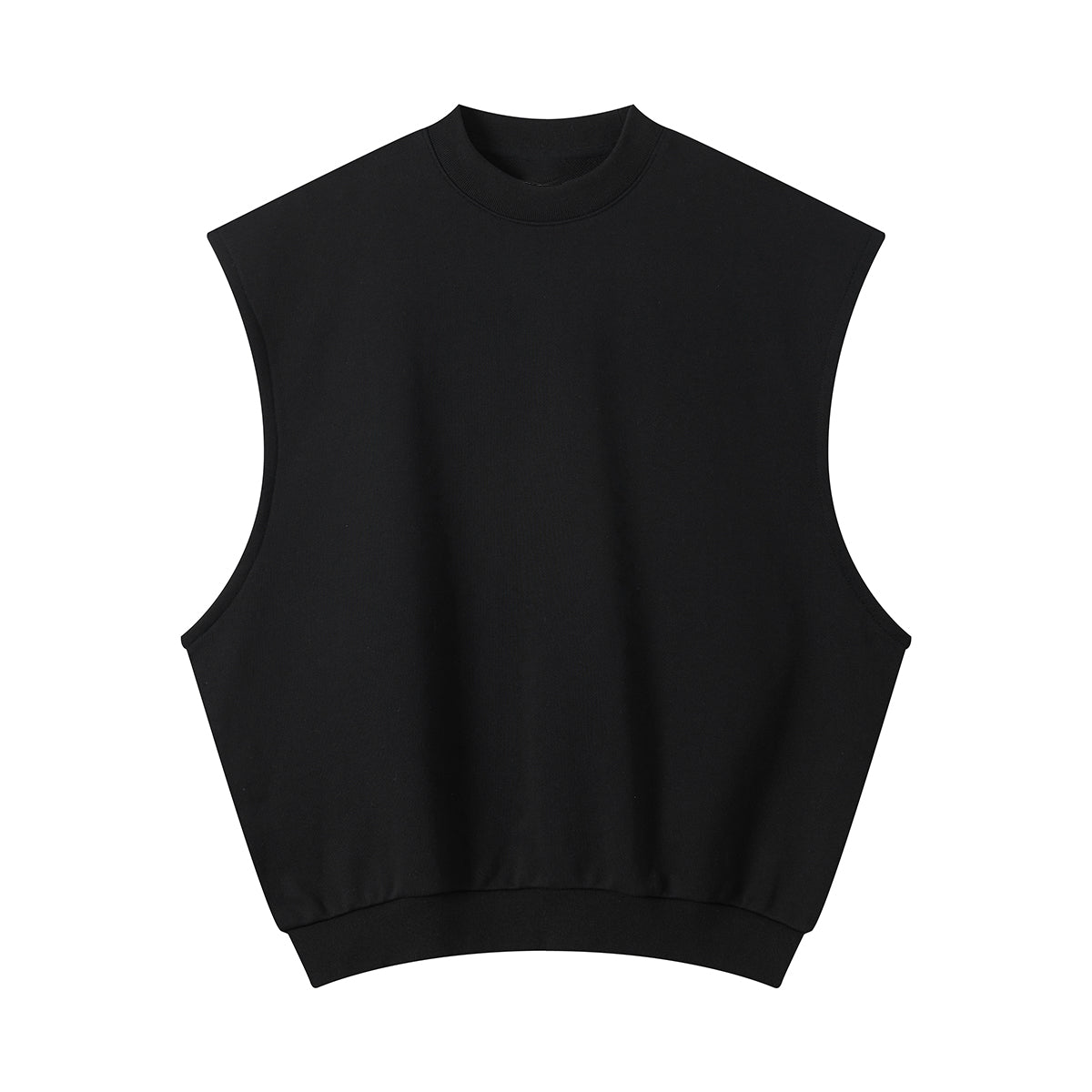 Sleeveless Boxy Fit Crewneck Sweatshirt Vest