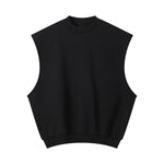 Sleeveless Boxy Fit Crewneck Sweatshirt Vest
