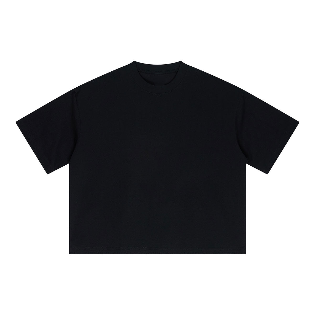 Oversized Minimal Tee Raw Edge Contrast Stitching