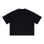 Oversized Minimal Tee Raw Edge Contrast Stitching