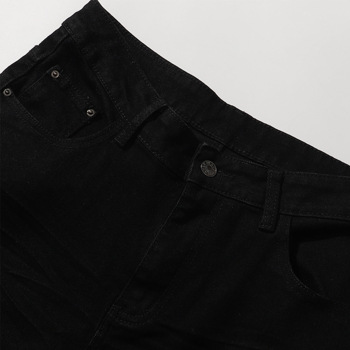 Slim Fit Solid Black Flared Denim Pants
