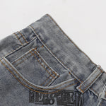 Street Style Graphic Print Relaxed Denim Shorts