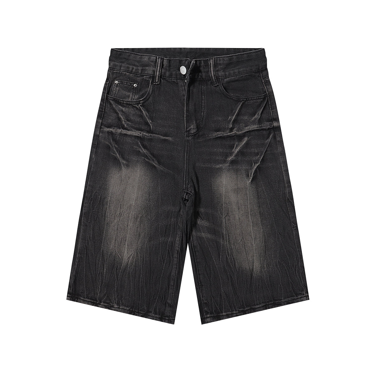 Vintage Washed Distressed Faded Denim Shorts