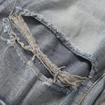 Adjustable Side Strap Distressed High Waist Shorts