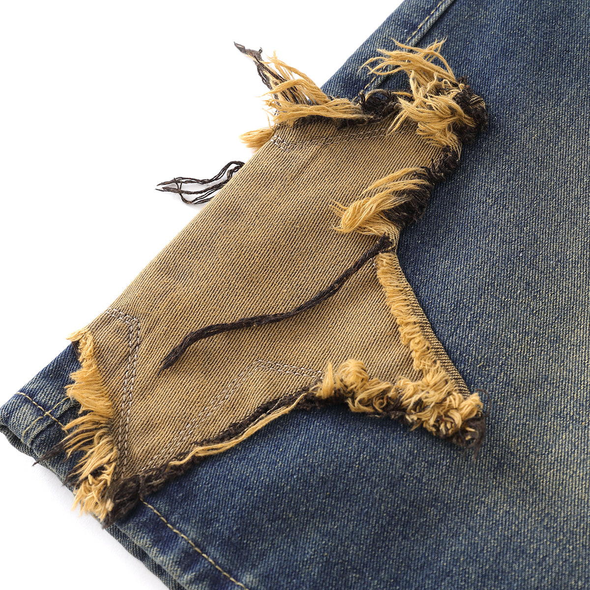 Contrast Raw-Edge Star Applique Bermuda Shorts