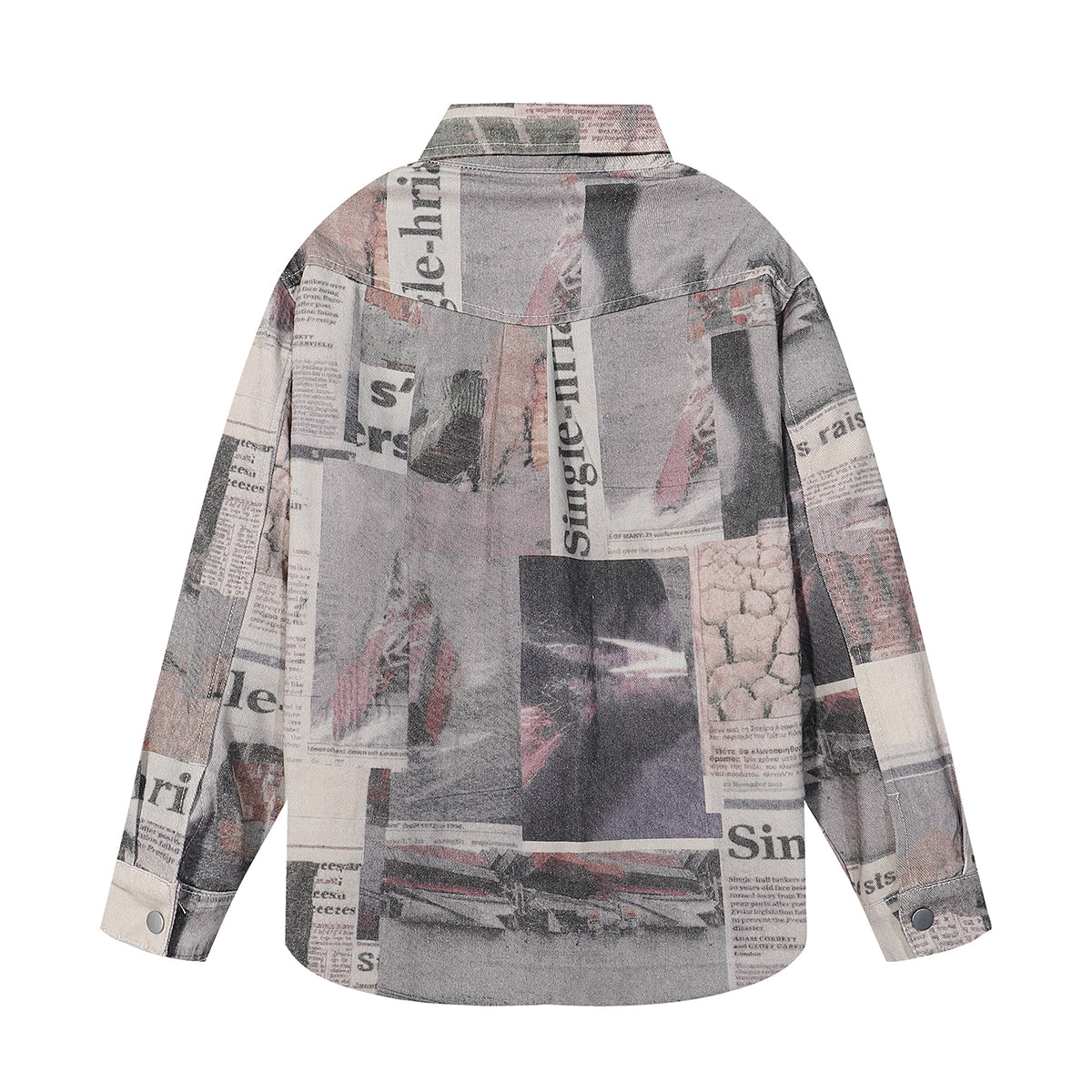 Multicolor Newspaper Print Jacket
