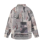 Multicolor Newspaper Print Jacket