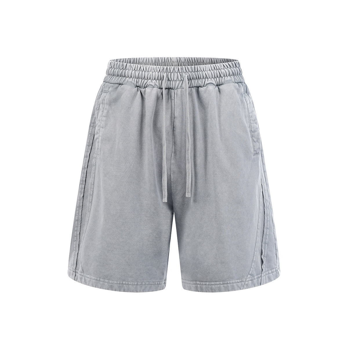 Distressed Patchwork Raw Edge Shorts