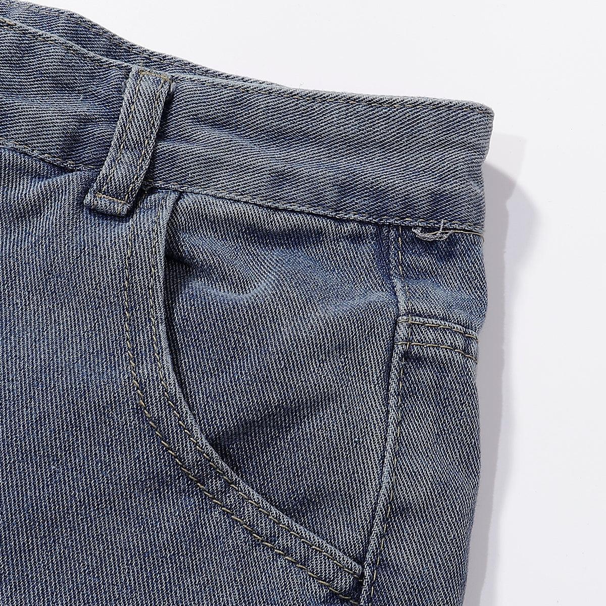 Embroidered Patch High Waist Wide Shorts