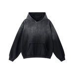 Ombre Raw Edge Kangaroo Pocket Distressed Hoodie