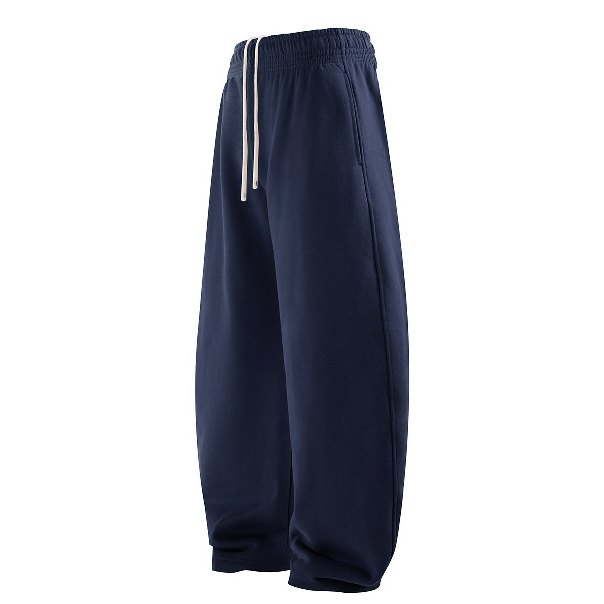 Elastic Drawstring Waist Fleece Jogger Pants