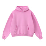 Soft Cotton Fleece Front Pocket Pullover Hoodie