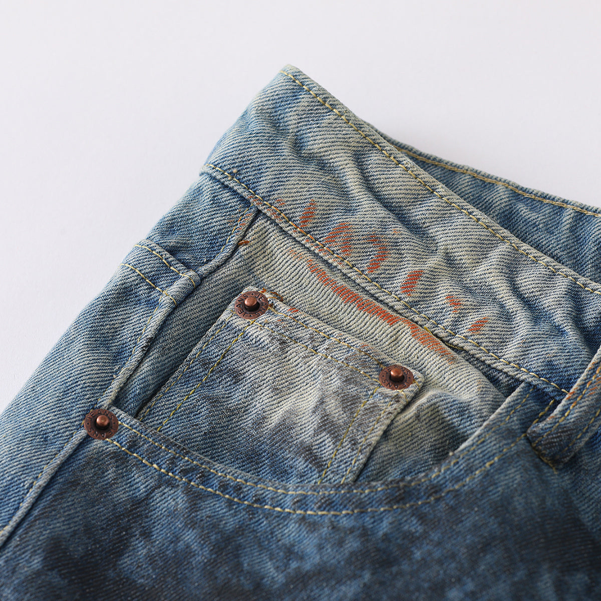 Vintage Distressed Wide-Leg Ripped Jeans