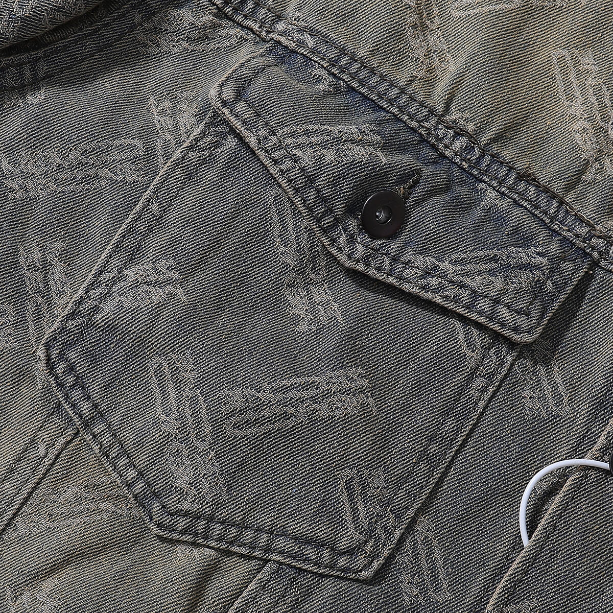 Relaxed Jacquard Denim Trucker Jacket