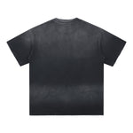 Gradient-Fade Distressed Edge Cotton Tee 260gsm