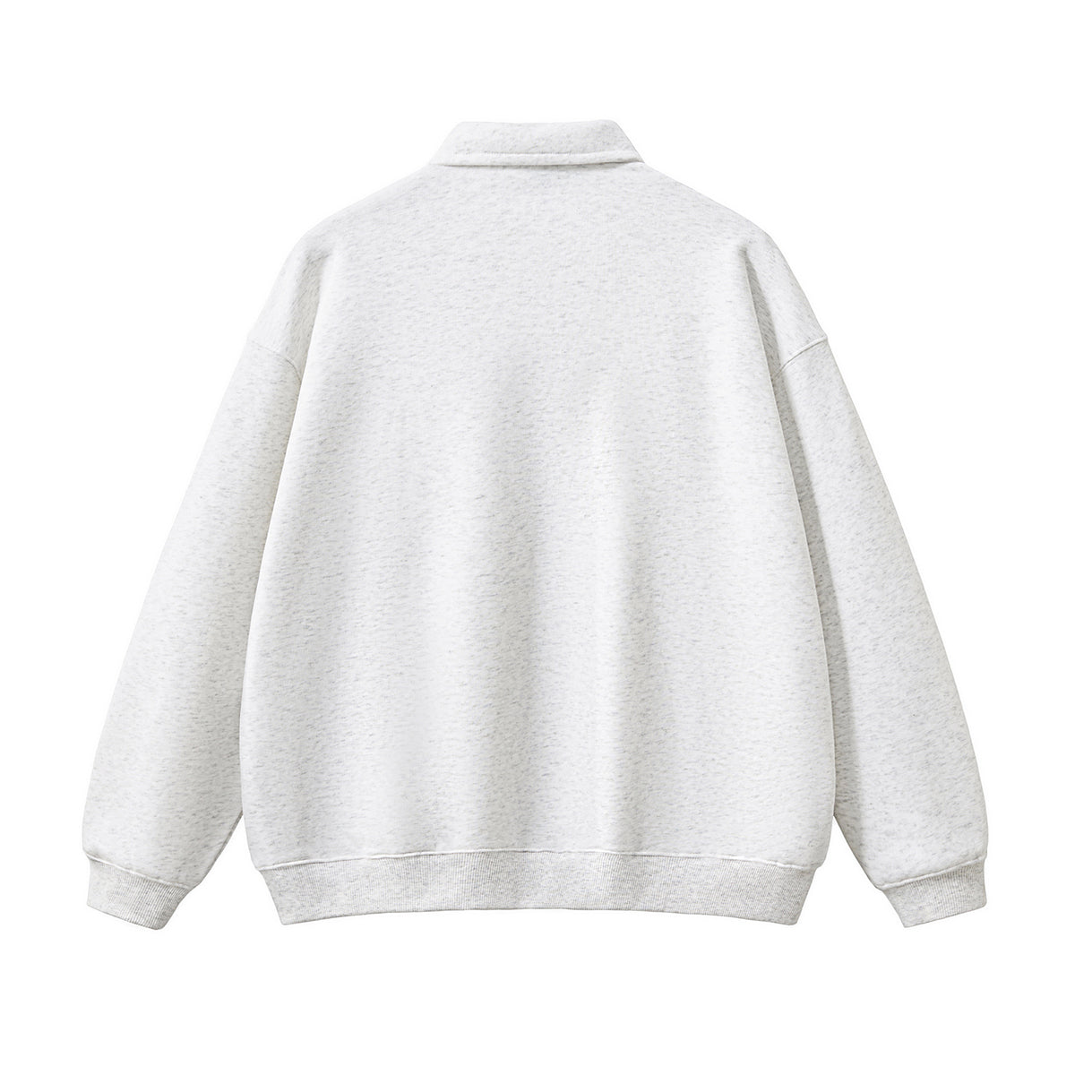 Solid Color Fleece Polo Collar Sweatshirt